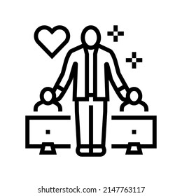 dating consultant online line icon vector. dating consultant online sign. isolated contour symbol black illustration