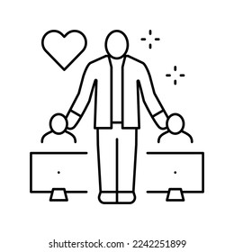 dating consultant online line icon vector. dating consultant online sign. isolated contour symbol black illustration