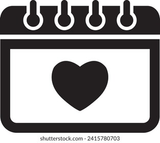 Dating date schedule icon on white background