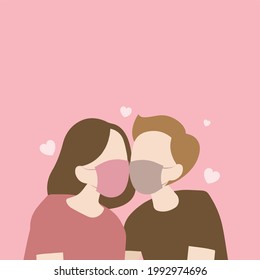 Dating during a pandemic covid-19 awareness vector