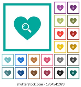 Dating-Flachfarbicons mit quadranten Rahmen auf weißem Hintergrund