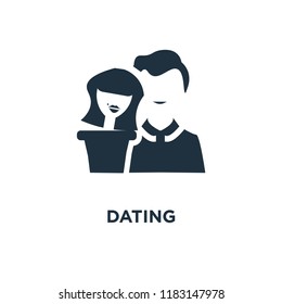Dating icon. Black filled vector illustration. Dating symbol on white background. Can be used in web and mobile.