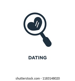 Dating icon. Black filled vector illustration. Dating symbol on white background. Can be used in web and mobile.