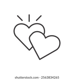 Dating Icon Depicting a Heart and Chat Bubble in Black and White