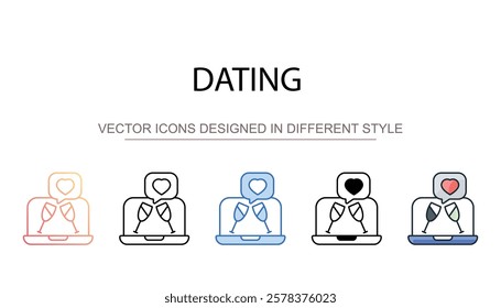 Dating icon design with white background stock illustration