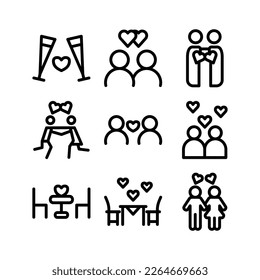 dating icon or logo isolated sign symbol vector illustration - high quality black style vector icons