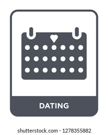 dating icon vector on white background, dating trendy filled icons from Birthday party and wedding collection, dating vector illustration