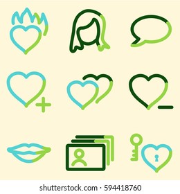 Dating icons, color contour series