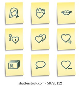 Dating icons, yellow notes series