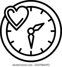 Dating Line Vector Icon Design