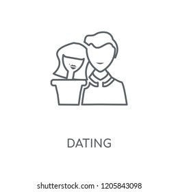 Dating linear icon. Dating concept stroke symbol design. Thin graphic elements vector illustration, outline pattern on a white background, eps 10.