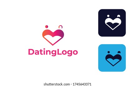 Dating Logo can for Icon Love app , logo heart -romance symbol - logo heart for website with modern design , fresh concept , pink color and vector EPS 10