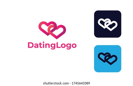 Dating Logo can for Icon Love app , logo heart -romance symbol - logo heart for website with modern design , fresh concept , pink color and vector EPS 10