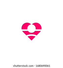 dating logo design template sign
