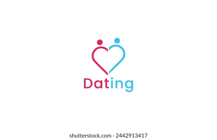 dating logo design vector with love symbol