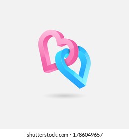 Dating logo or symbol in 3d style