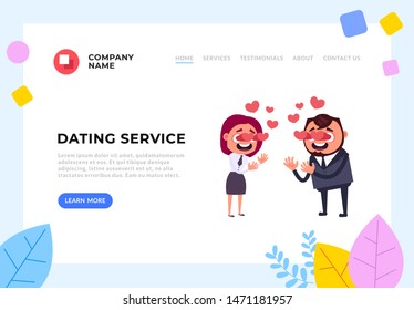 Dating love banner poster concept. Vector flat cartoon design graphic illustration