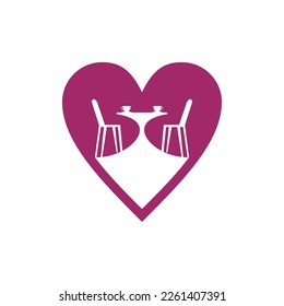 Diseño del logotipo vectorial de la pareja de amor de citas