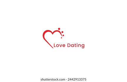 dating love line logo template vector illustration