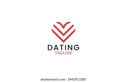 dating love line logo template vector illustration