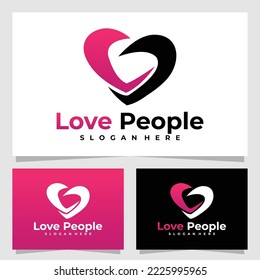 dating love logo vector design template