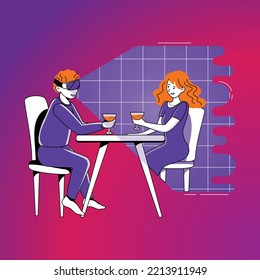 Dating in metaverse with VR glasses