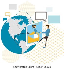 Dating on the Internet vector
