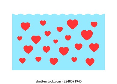 Dating pool - space of potential matching partners for sexual, intimate, romantic and love relationship and partnership. Vector illustration isolated on white.