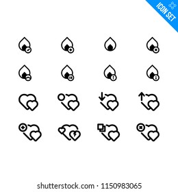 Dating Related Vector Icon set. Minimal Modern Stroke Icons Collection on White Background.