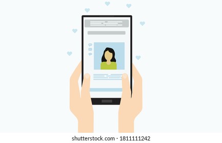Dating site app. Vector illustration