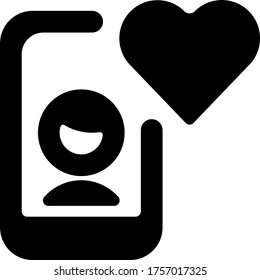 dating smartphone man icon vector for webs and apps