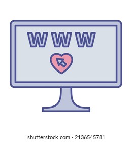 sitio web de citas Rellenar dentro del icono vector que puede fácilmente modificar o editar 