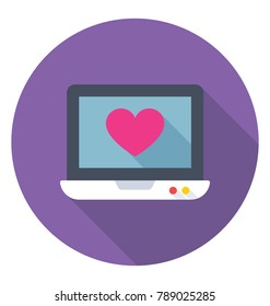 
Dating Website Flat Colored Icon
