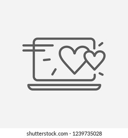Dating website icon line symbol. Isolated vector illustration of  icon sign concept for your web site mobile app logo UI design.