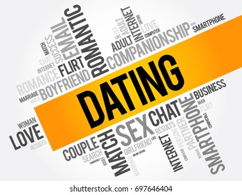Dating word cloud collage, love concept background