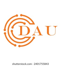 DAU letter design. DAU letter technology logo design on white background. DAU Monogram logo design for entrepreneur and business