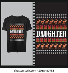 Daughter Christmas t shirt design, Christmas t shirt design.