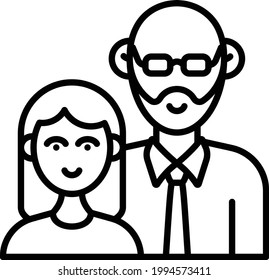 Daughter and Dad Picture Concept, Single Father Photo Frame Vector Icon Design, Happy Fathers Day Symbol, Dads Gift Elements Sign, Parents Day Stock illustration