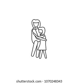 daughter hugging mother icon. Element of mother day for mobile concept and web apps. Thin line icon for website design and development app development. Premium icon on white background