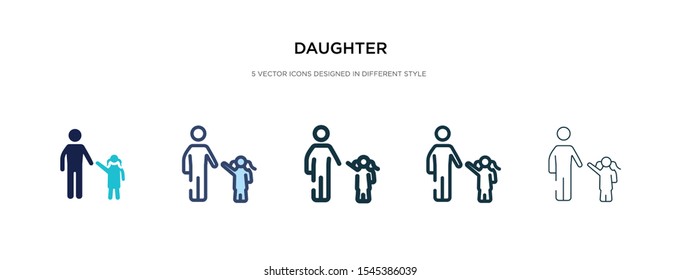 daughter icon in different style vector illustration. two colored and black daughter vector icons designed in filled, outline, line and stroke style can be used for web, mobile, ui