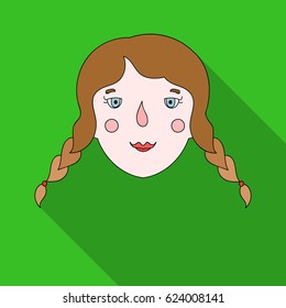 Daughter icon in flat style isolated on white background. Family holiday symbol stock vector illustration.