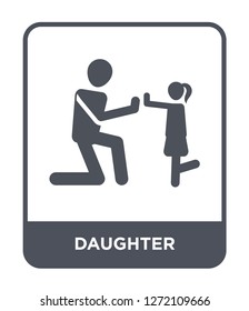 daughter icon vector on white background, daughter trendy filled icons from Family relations collection, daughter simple element illustration
