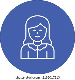 Imagen vectorial de icono de círculo de línea de hija. También se puede usar para aplicaciones web, aplicaciones móviles y medios impresos.