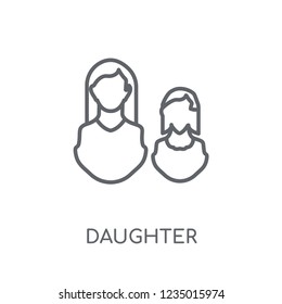 daughter linear icon. Modern outline daughter logo concept on white background from Family Relations collection. Suitable for use on web apps, mobile apps and print media.