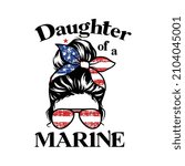 Daughter of a marine vector t-shirt design