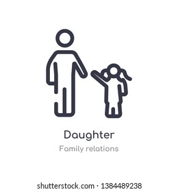 daughter outline icon. isolated line vector illustration from family relations collection. editable thin stroke daughter icon on white background
