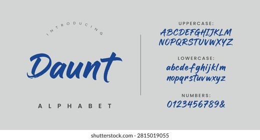 Daunt Dynamic Brush Font Modern Typography Style Vector Design For Logo