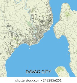 Davao City, Philippines map poster art