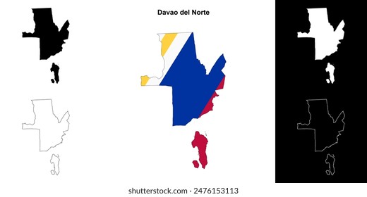 Davao del Norte Provinz Gliederung Karte Set