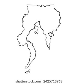 Mapa de la región de Davao, división administrativa de Filipinas. Ilustración vectorial.